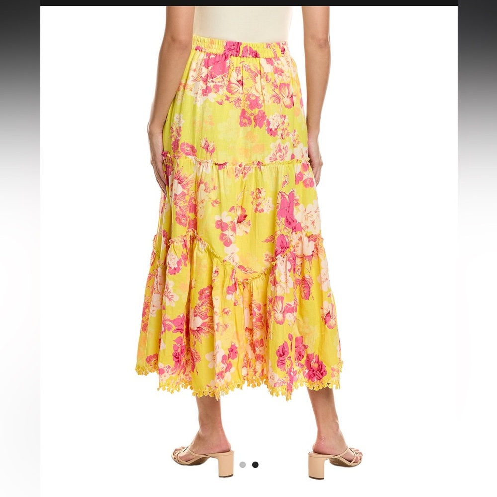NWT Hemant and Nandita Embroidered Floral Print Crop Top and Midi Skirt Set - M - Picture 7 of 9